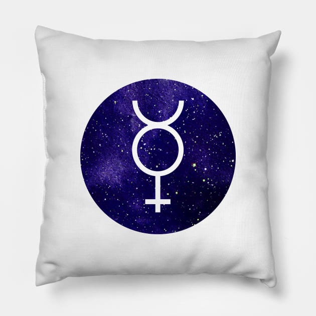 Mercury Symbol Pillow by Sirenarts