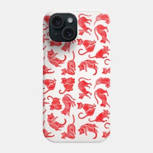 red cat positions Phone Case