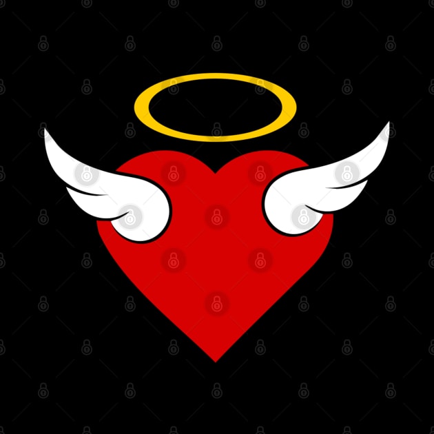 Winged Red Heart 02 Black by Korvus78