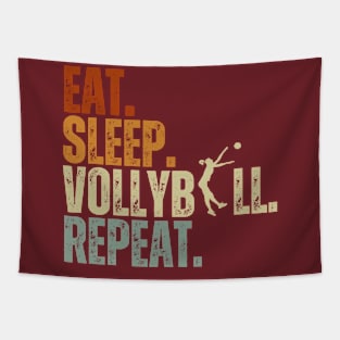 Eat Sleep Volleyball Repeat Kids Adult Women Retro Vintage Tapestry