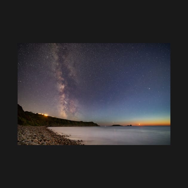 Milky Way and Moonset over Rhossili Bay by dasantillo