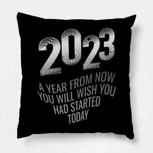 January 2023. Motivational saying. Pillow