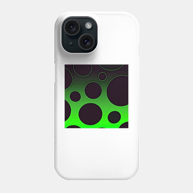 Polka Dots Black and Green Phone Case by Overthetopsm