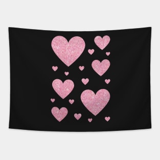Light Pink Faux Glitter Hearts Tapestry