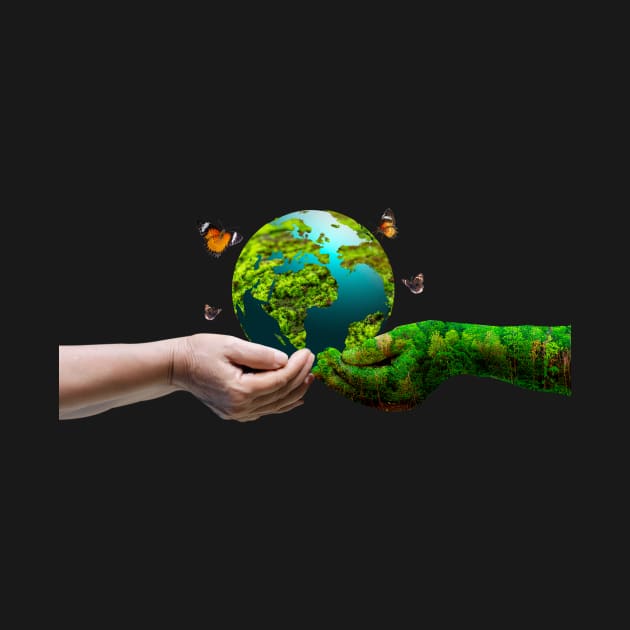 Human Hand Holding a Globe on Transparent Backgrounds by Protshirtdesign
