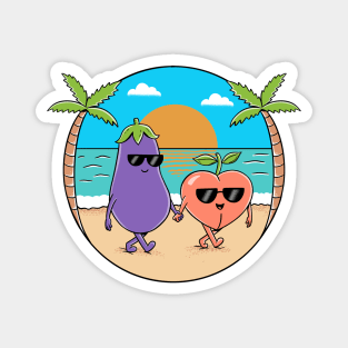 Eggplant and Peach Vacation Magnet