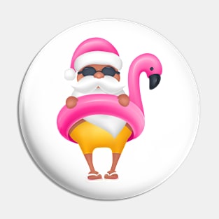 Pink Santa flamingo Pin