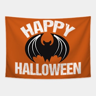 Happy Halloween Black Bat Tapestry