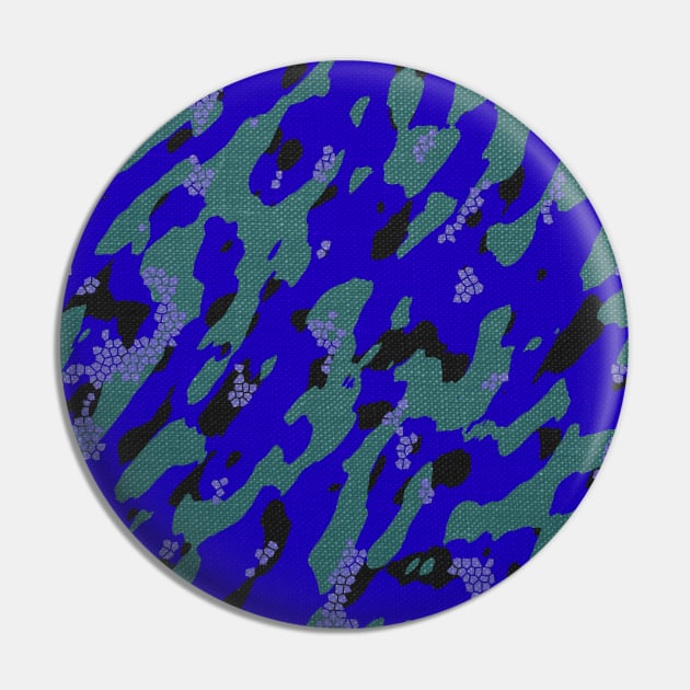 Camouflage - Green and Blue Pin by Tshirtstory