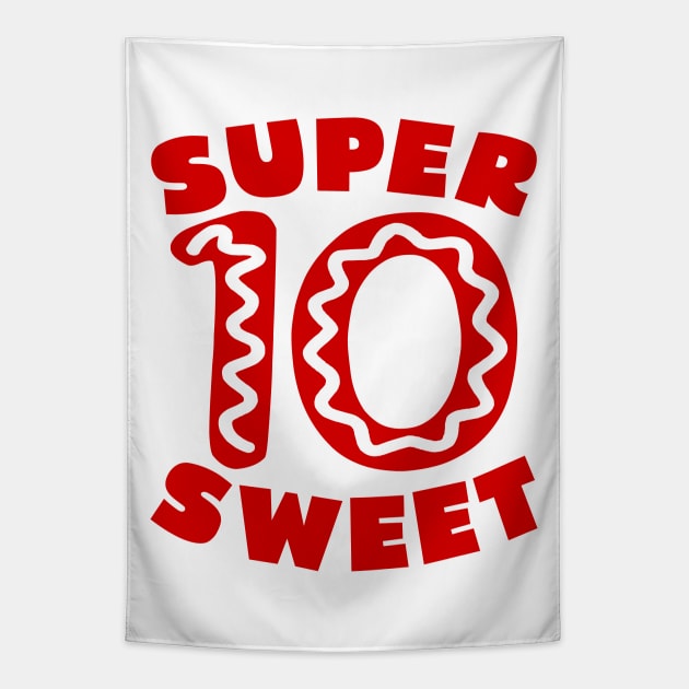 Super Sweet 10 Donut Birthday Tapestry by colorsplash