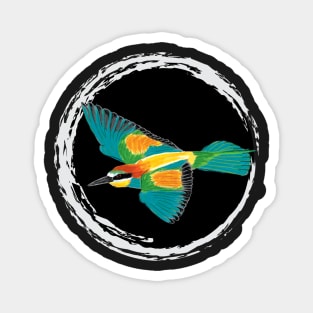 Nice Artwork showing an European Bee-Eater in Flight II Magnet