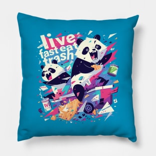 live fast eat trash Pillow