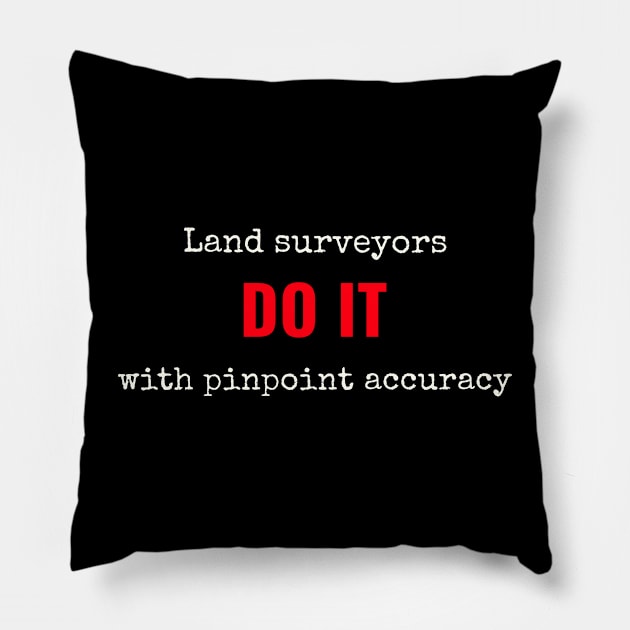 Land surveyors do it with pinpoint accuracy Pillow by alasher