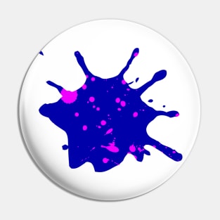 Midnight Blue and Neon Pink Paint Splatter Pin