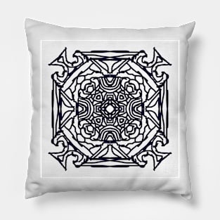 Black and White Mandala Pillow