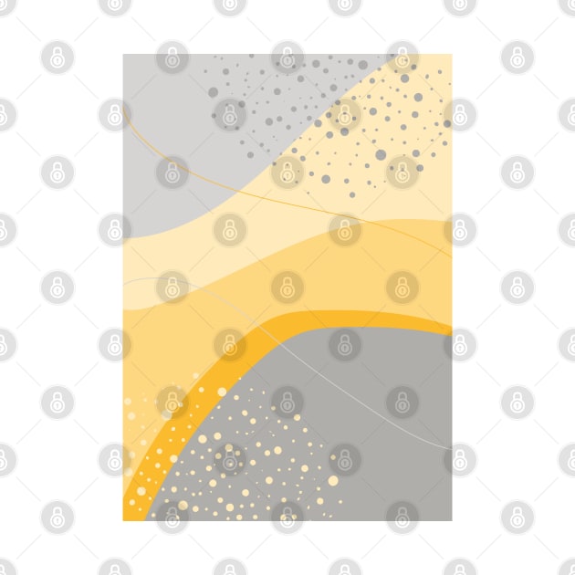 Grey and Yellow Modern Abstract Organic Shapes by tramasdesign