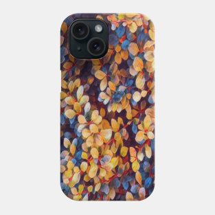 Blue Yellow Petal Leaves Phone Case