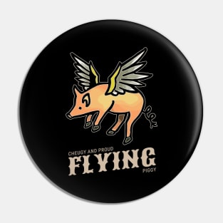 Vintage Pig Tattoo Pig Fly Pin