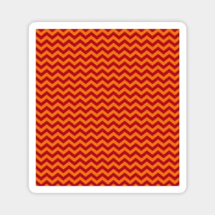 Red and Orange Chevron Zigzag Pattern Magnet