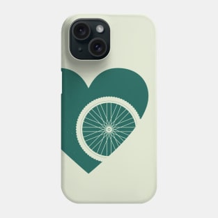 Heart with Mountain Bike Wheel for Cycling Lovers Phone Case