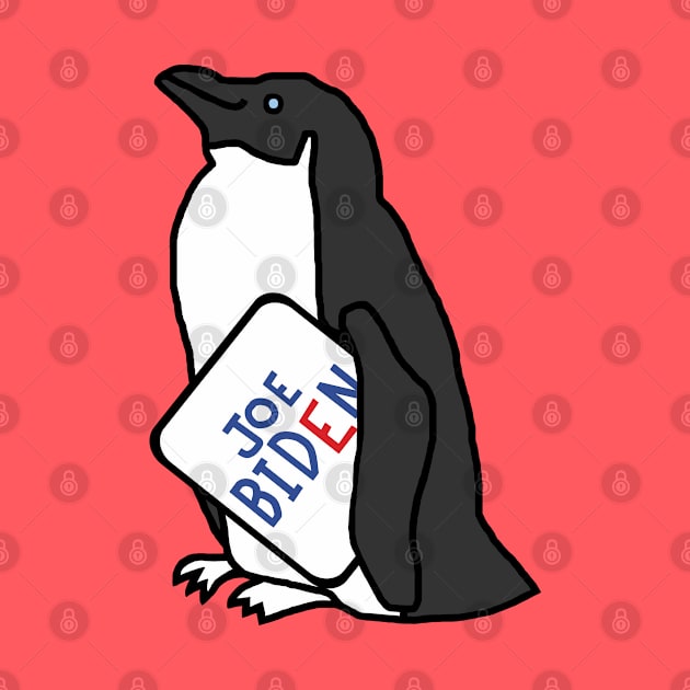 Biden Harris Supporter Penguin with Joe Biden Sign by ellenhenryart