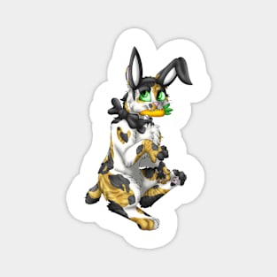 Bobtail BunnyCat: Calico Tabby (Black) Magnet