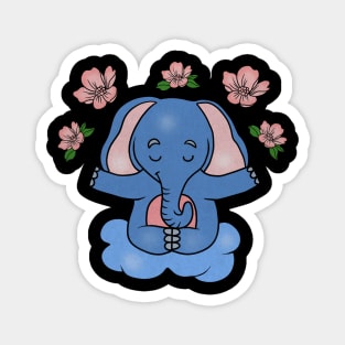 Elephant Yoga, Meditation Floral Zen Magnet