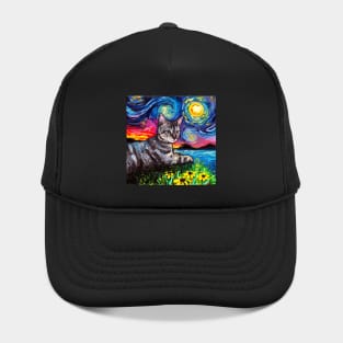 Tabby Tiger Cat Starry Night Hat
