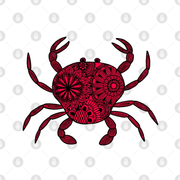 Mandala Crab (red and black) by calenbundalas