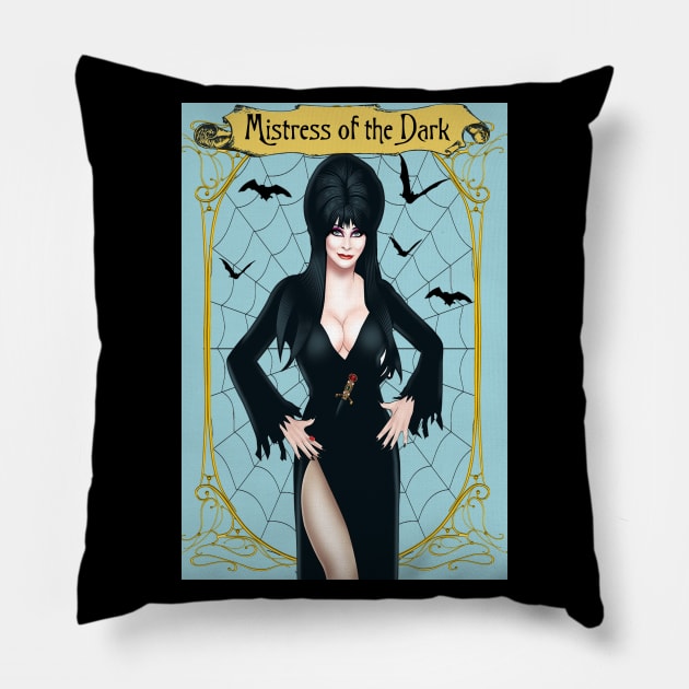 Elvira Goth Queen Pillow by CreatingChaos
