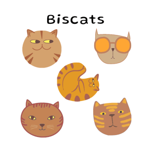 Biscats Cat Biscuits Funny Cute Cat Food Pun T-Shirt