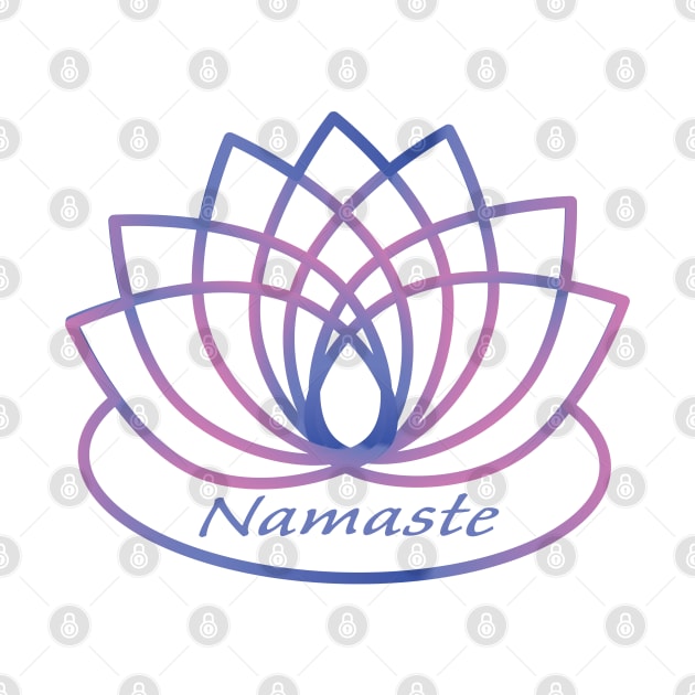 Namaste Purple and Pink Lotus Flower by Hedgie Designs