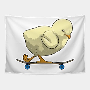 Chick as Skater with Skateboard Tapestry