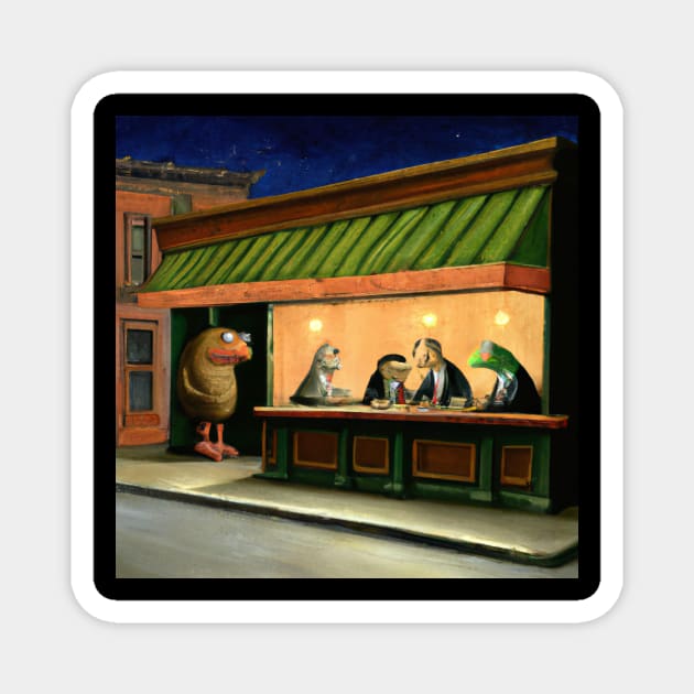 Nighthawks with Muppets Magnet by valsevent