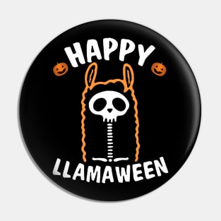 Llama skeleton  happy halloween tee Pin