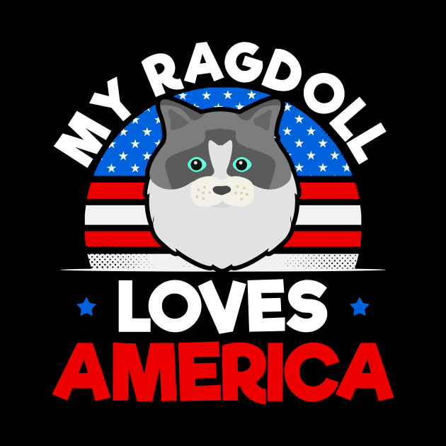 4th Of July Cat Shirt | Vintage Retro Ragdoll Gift by Gawkclothing