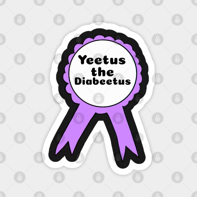 Yeetus the Diabeetus Ribbon - Purple Magnet by CatGirl101
