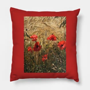 Not Wheat or Gluten Free, these Poppies Stand out from the Crowded Field Pillow