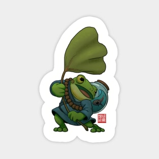 A Frog and His Son Windy Day Magnet