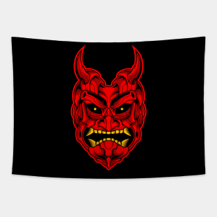 RED DEMON SANURAI MASK Tapestry