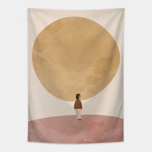 Minimal Starry Night - Moon Light 2 Tapestry