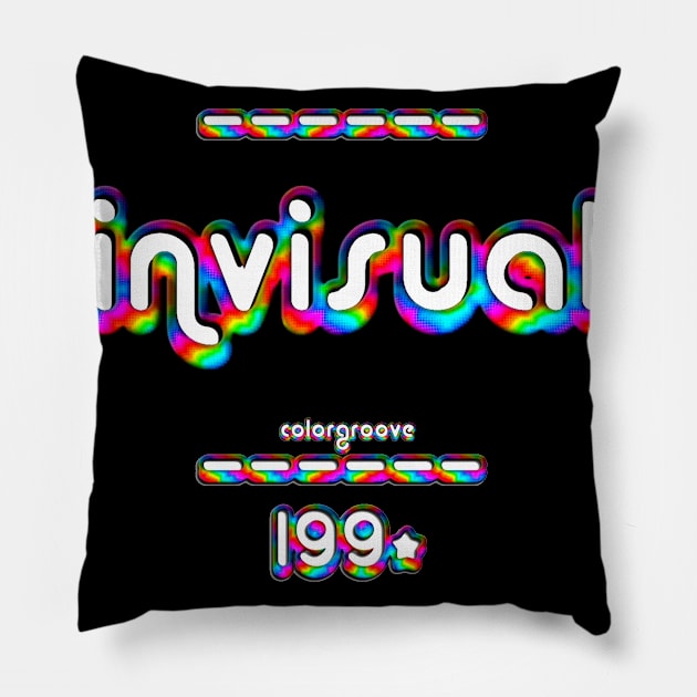 Invisual 1990 ColorGroove Retro-Rainbow-Tube nostalgia (wf) Pillow by Blackout Design