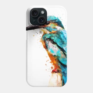 Dramabite Watercolor kingfisher animal bird artistic painting Phone Case