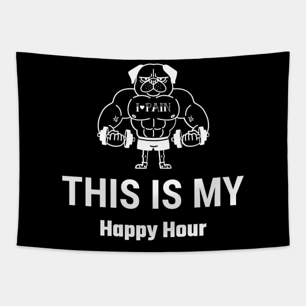 This is My Happy Hour Tapestry by Ognisty Apparel