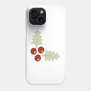 Mistletoe Holly Berries Christmas Plant Pattern Phone Case