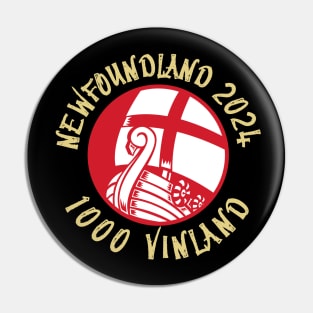 NEWFOUNDLAND T-Shirt Vinland 1000 to 2023 NEWFIE The Rock & Runes Pin