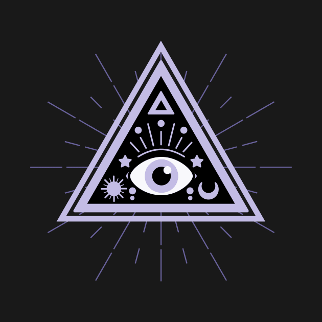 All Seeing eye Purple Black by Just In Tee Shirts