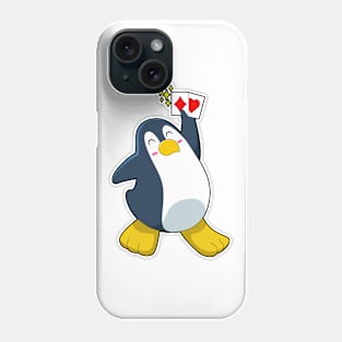 Penguin at Poker with Poker cards Phone Case