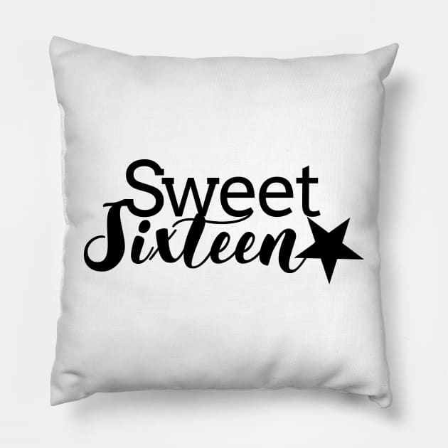 Sweet sixteen birthday Pillow by PlusAdore