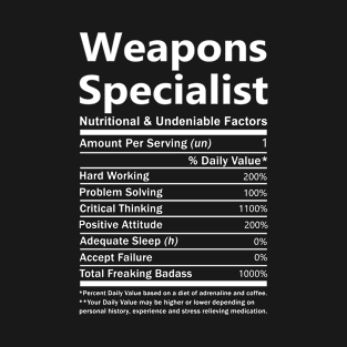 Weapons Specialist - Nutritional Factors T-Shirt